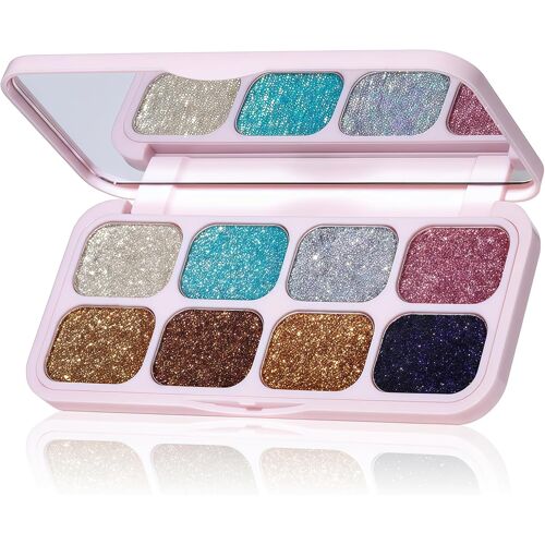 Kalanka-8 Couleurs Palette De Fards À Paupières Scintillants Colorée, Palette De Maquillage Hautement Pigmentée Pour Soirée, Ombres À Paupières Métalliques, Palette De Maquillage Longue 