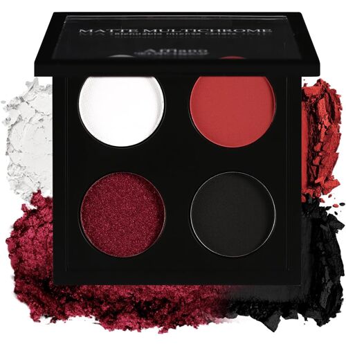 Kalanka-Palette Fards À Paupières Rouge Gothique, Ombre À Paupières Blanc Noir Rouge Mat, Red Eyeshadow Pailleté Chromé Ultra-Pigmenté, Palette Intensément Smokey Noir Pour Maquillage Halloween 