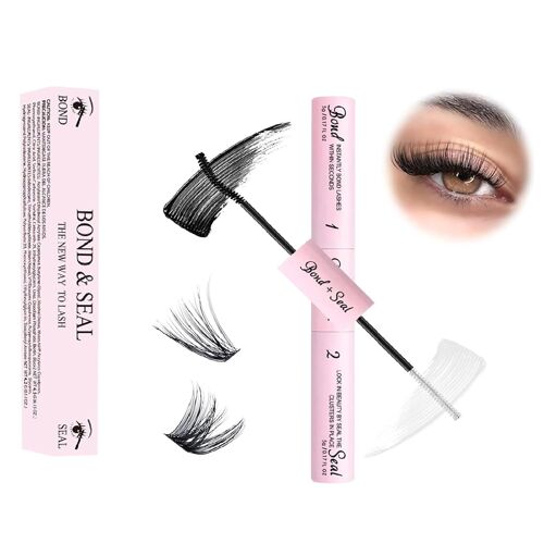 Kalanka-Colle Pour Cils Bond And Seal - Colle Pour Extensions De Cils 2 En 1 À Faire Soi-Même, Résistante À L'eau Et Longue Durée, Fixation Ultra Forte Pour Les Applications De Cils En Grappes Et Ind 
