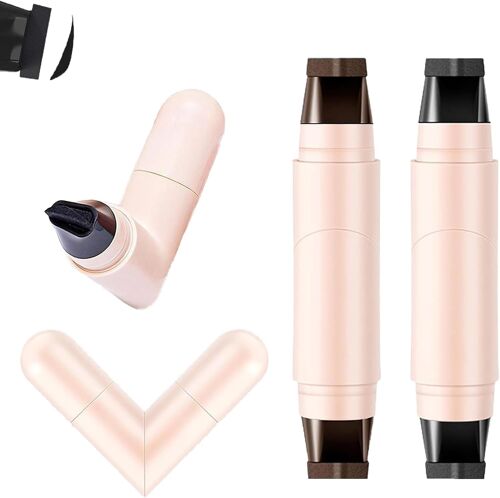 Kalanka-2pcs Stylo Eyeliner À Double Pointe, Ensemble De Crayons Gel Pliables Pour Un Eye-Liner Parfait, Étanche Et Longue Tenue, Outil Eyeliner Yeux De Chat Pour Paresseuses (Noir Marron) 