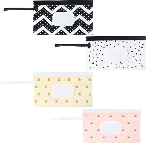 Kalanka-4 Pièces Sac De Lingettes Humides Pour Bébés Distributeur De Lingettes Humides Sac À Lingettes Mouillées Distributeur Porte-Lingettes Réutilisables Pour Bébé Boîtes À Lingettes Pour Bébé 