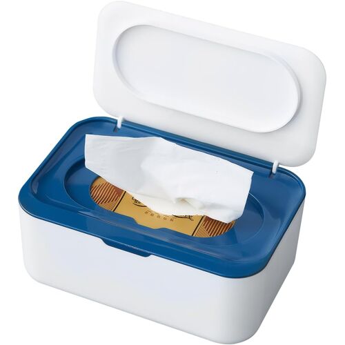 KALANKA-3 types de couleurs, 19 × 13 × 7,5 cm, boîte de rangement pratique pour cuisine, salle de bain et bureau, boîte à lingettes humides et papier hygiénique (bleu)
