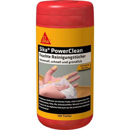KALANKA-Sika Lingettes humides - Sika PowerClean Blanc - Idéal pour l'atelier - Mains propres sans lavage - Boîte distributrice de 100 lingettes