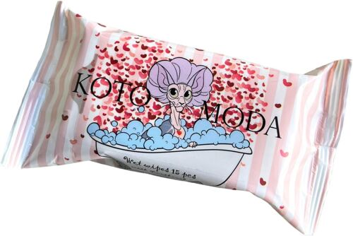 Kalanka-Lingettes Humides Au Panthénol Pour Chat Sphynx Pour Un Usage Quotidien (1 Paquet/15 Pièces)