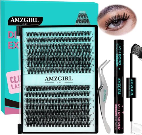 Kalanka-Kit Faux Cils 280pcs Kit Extension Cils 40d50d Diy Kit D'extension De Cils Individuels Extension Cils Naturels Avec Lash Bond And Seal Waterproof, Lash Tweezers(D-Mix9-16mm Kit) 