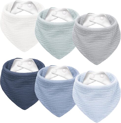 Kalanka-Bébé Bavoirs Bébé Mousseline Bandana Bave Bavoirs Pour Unisexe Bébé Filles Garçons Bave Et Dentition 6pack