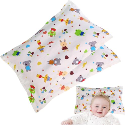 Kalanka-2 Pièces Taie D'oreiller Bébé,Taie D'oreiller Bébé Tête Animal 100% Pur Coton Fermeture À Rabat Lavable En Machine Pour Oreiller De Berceau D¿Enfant,Oreiller Ferme,Oreiller Enfant