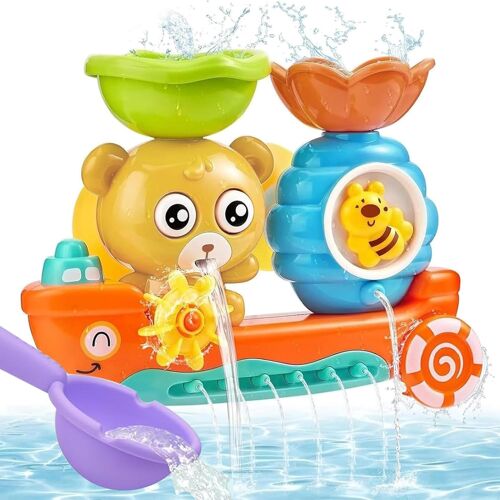 Kalanka-Jouets De Bain Bébé, Jeux De Bain Pour Bebe Enfant 1 2 3 4 Ans, Jouet Bain Bebe 1 An, Jouet De Bain Cascade Interactif Avec Cuillère À Eau, Cadeaux Pour Garçons Fille