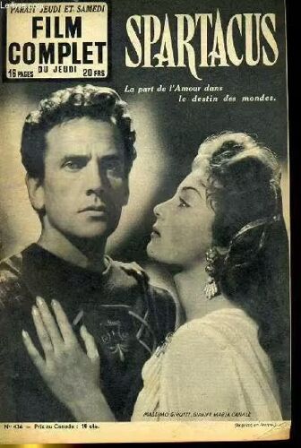 Le Film Complet N° 436 _ 14 Janvier 1954 _ Massimo Girotti, Gianna Maria Canale Dans "Spartacus" ; Film De Riccardo Freda ; Production Consortium Spartacus 1952