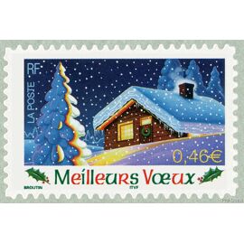 "Meilleurs Voeux" Chalet Sous La Neige Année 2002 Autoadhésif N° 3534 Ou 34 Yvert Et Tellier Luxe