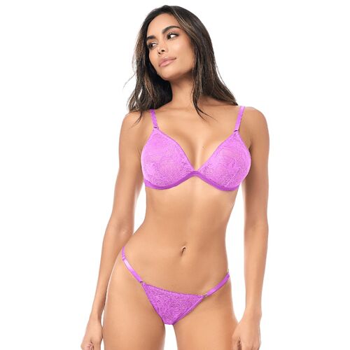 Ensemble Sexy 2 Pièces Dentelle Violet - Mapale