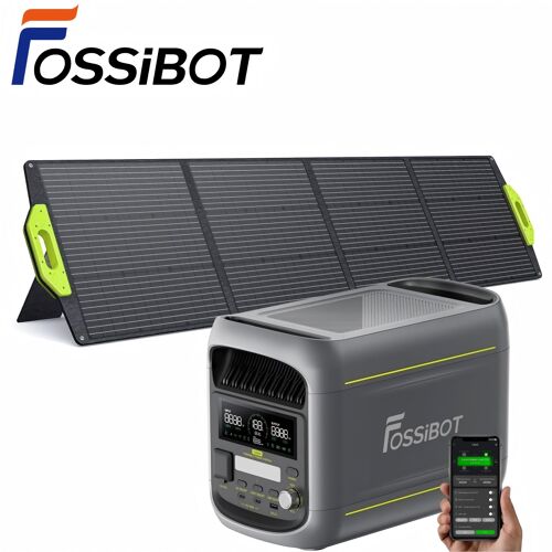 Générateur Électrique Portable FOSSiBOT F1800 1024Wh avec Panneau Solaire 200W, Batterie LiFePO4 Station électrique 1800W(Peak 2700W) Charge Rapide 1200W, Mode ECO, BMS pour Camping-Car Station d'énergie, Maison, Voyage, le balcon
