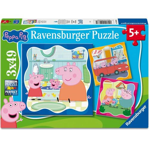 Puzzle Peppa Pig La famille d'abord 3x49 pcs