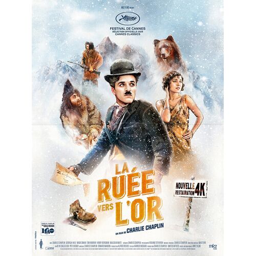 La Ruée Vers L'Or (The Gold Rush) - Véritable Affiche De Cinéma Pliée - Format 40x60 Cm - De Et Avec Charles Chaplin, Mack Swain, Tom Murray - 1925 Ressortie 2025