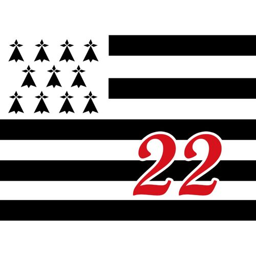 Drapeau Breton 22 - 29x21cm - Sticker/Autocollant