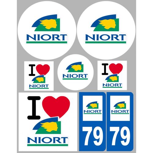 Niort - 8 Autocollants Variés - Sticker/Autocollant