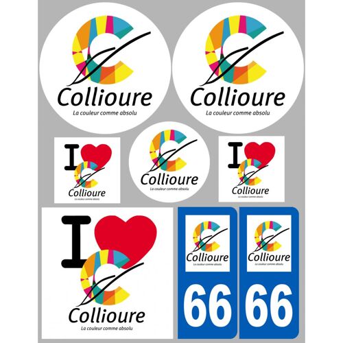 Collioure - 8 Autocollants Variés - Sticker/Autocollant