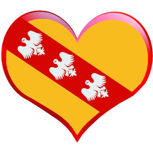 Coeur Lorraine Alérions - 5x4.3cm - Sticker/Autocollant
