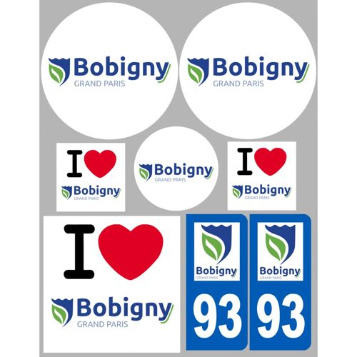 Bobigny - 8 Autocollants Variés - Sticker/Autocollant