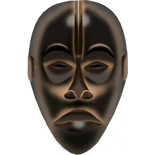 Masque Africain - 20x13cm - Sticker/Autocollant