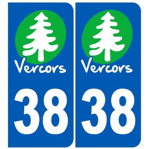 Immatriculation 38 (Isère) Vercors - Sticker/Autocollant
