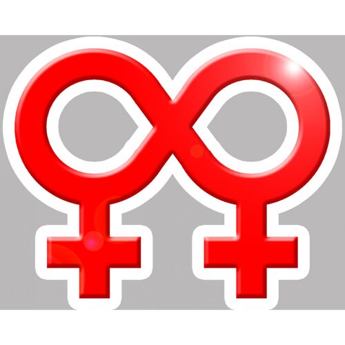 Amour Infini Lgbt Lesbien - 29x23cm - Sticker/Autocollant