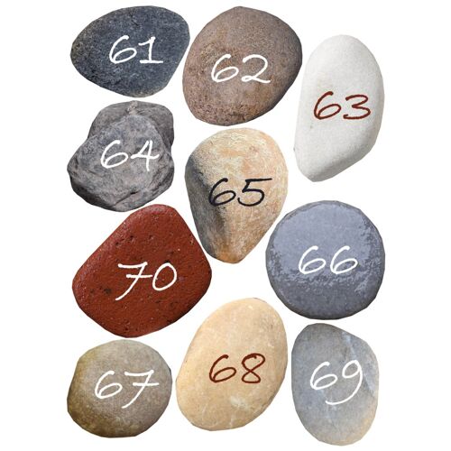Numéros Table Effet Galet 61 À 70 (10 Fois Env.6/7cm De Diamètre) - Sticker/Autocollant