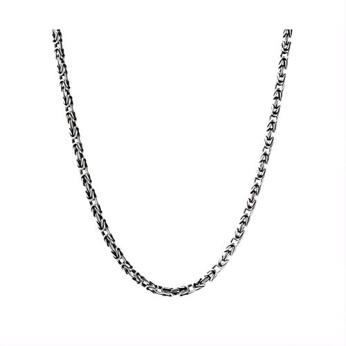 Collier Femme Albert M. Jewels - Chaîne Maille Byzantine Texturée Argent 925