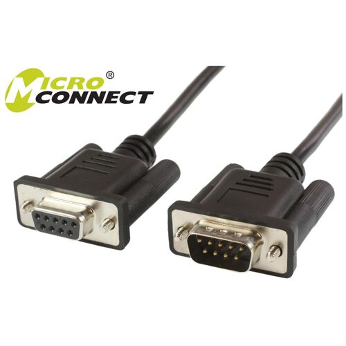 MicroConnect - Rallonge de câble série - DB-9 (M) pour DB-9 (F) - 3 m - noir