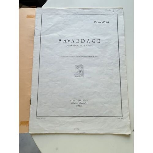 Pierre-Petit - Bavardage Pour Clarinette En Sib Et Piano - Ed. Leduc
