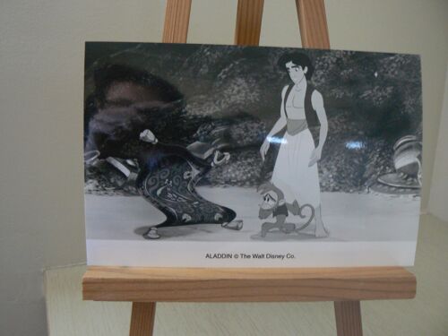 Lot De 2 Photos De Presse Noir Et Blanc Du Film Animé Aladdin Disney