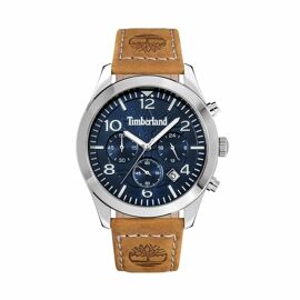 Montre Homme Timberland Allendale Chronographe - Cadran Bleu Et Bracelet Cuir Camel (Tdwgc0068801)