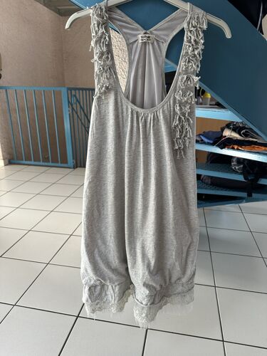 Robe Ample Avec Dentelle Molly Bracken Grise Taille 36/38 En Très Bon État