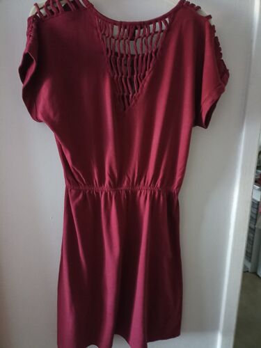 Robe D'Été Bordeaux ¿ Détails Tressés ¿ Jennyfer (Xs)