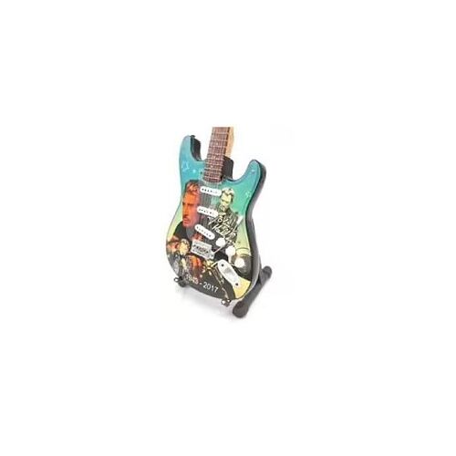 Décoration Lot De 5 Guitares Miniatures 22 Cm Avec Son Chevalet Johnny Hallyday Hommage