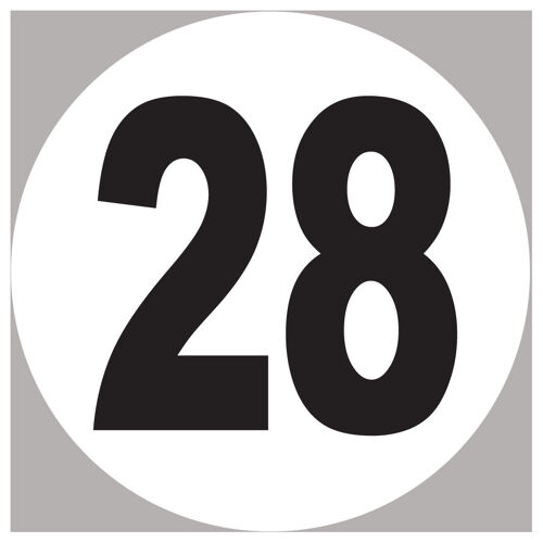 Numéro 28 - 15x15cm - Sticker/Autocollant