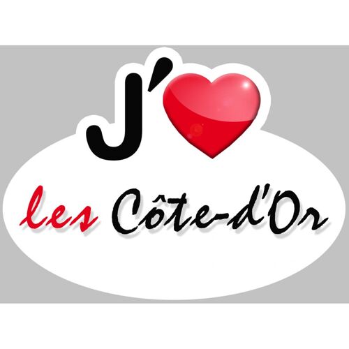 J'aime La Côte-D'or (5x3.7cm) - Sticker/Autocollant