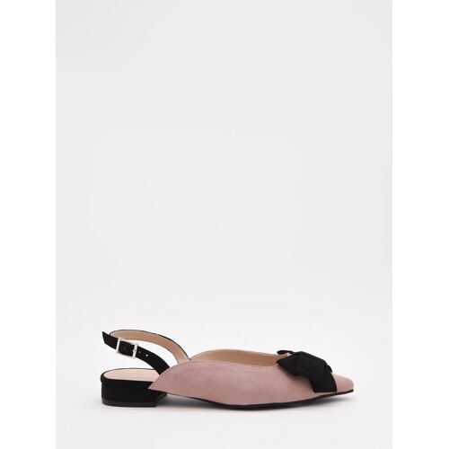 Slingbacks Roses Avec N?ud Noir