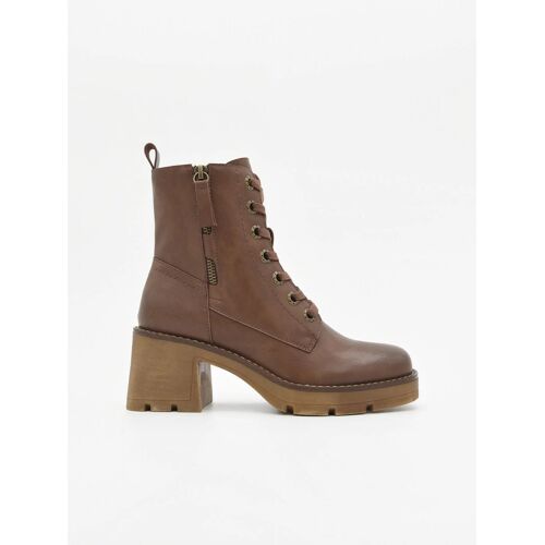 Bottines Marron Avec Lacets Et Talon - 39