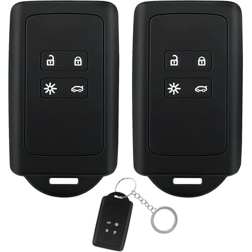 KALANKA-2 Pièces Étui en Silicone Souple pour Porte Clef Voiture Renault, Etui Carte Renault avec Porte-Clés, Compatible avec Renault Clio, Espace 5, Master Bus, Talisman, Megane, Scenic, Kadjar, Noi