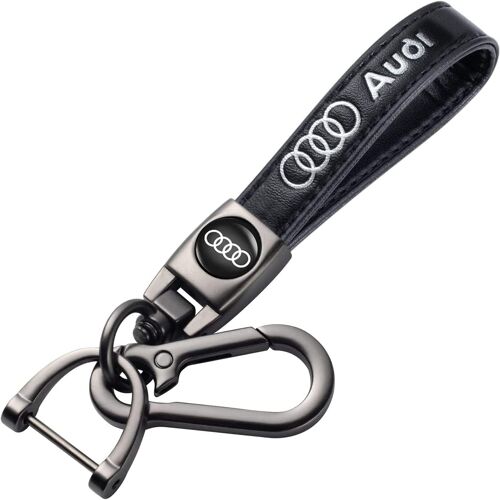 KALANKA-Auto Porte-clé, Porte clef voiture pour Voiture, Porte-clés en cuir pour homme et femme, Voiture Accessoires, Noir