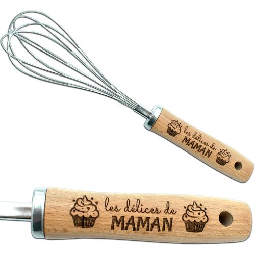 Kalanka-Ernestine - Fouet Cuisine Maman Personnalisé - Cadeau Maman Personnalisé - Cadeau Fête Mères - Fouet Cuisine Acier Et Bois - Idée Cadeau Maman - Cadeau Maman Unique Cuisine - Idée Anniversair