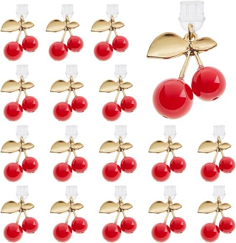KALANKA-16 pièces Charms Bouchons de Poussière Cerise Charms Bouchons Anti-poussière pour Téléphone Portable Protection pour Port de Charge USB Capuchon Protecteur Type C avec Pendentifs