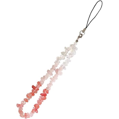 KALANKA-1pcs Dragonne Telephone Portable - Chaîne Téléphone Portable- Anti-Perte Lanière Téléphone, Charme Téléphone Perle, Bohème Longe Téléphone, Bracelet Telephone pour Filles Femmes¿Rouge et Rose