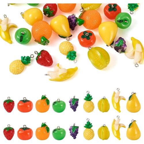 Kalanka-Pendentifs Imitation Nourriture Gâteau Pain Crème Glacée Breloques Résine Jus Fruits Boissons Bubble Tea Pendentifs Pour La Fabrication De Bijoux