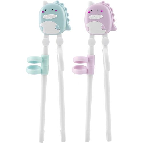 Kalanka-2 Paires De Baguettes Pour Enfants, Baguettes D'apprentissage De Dinosaure Pour Débutants Tout-Petits