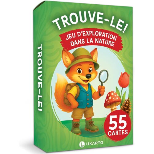 KALANKA-Trouve-Le! ¿ Cartes d¿Exploration pour Enfants en Plein air ¿ 55 Cartes pour la Chasse au trésor & la découverte de la Nature ¿ Jeux dès 4, 5, 6, 7, 8, 9 Ans ¿ Jeu éducatif dans la Nature