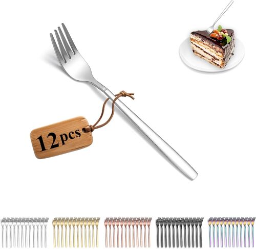 Kalanka-Fourchette À Gâteau 12 Pièces, Fourchettes À Dessert En Acier Inoxydable, Fourchettes De Fruits, Petite Fourchette Pour La Maison, Restaurant, Hôtel, Mariage, Lave-Vaisselle