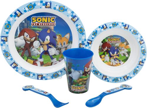 Kalanka-Set De Table Pour Enfants 5 Pièces. Assiette, Bol, Verre 260ml Et Couverts. Sans Bisphénol A Et Compatible Avec Le Micro-Ondes. | Sonic