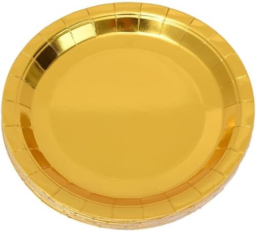 Kalanka-Assiettes En Papier Jetables Dorées 7.09 Pouces 25 Pièces Plates Pour Fête D'anniversaire Gâteaux Dessert Vaisselle Jetable Pratique Et Hygiénique